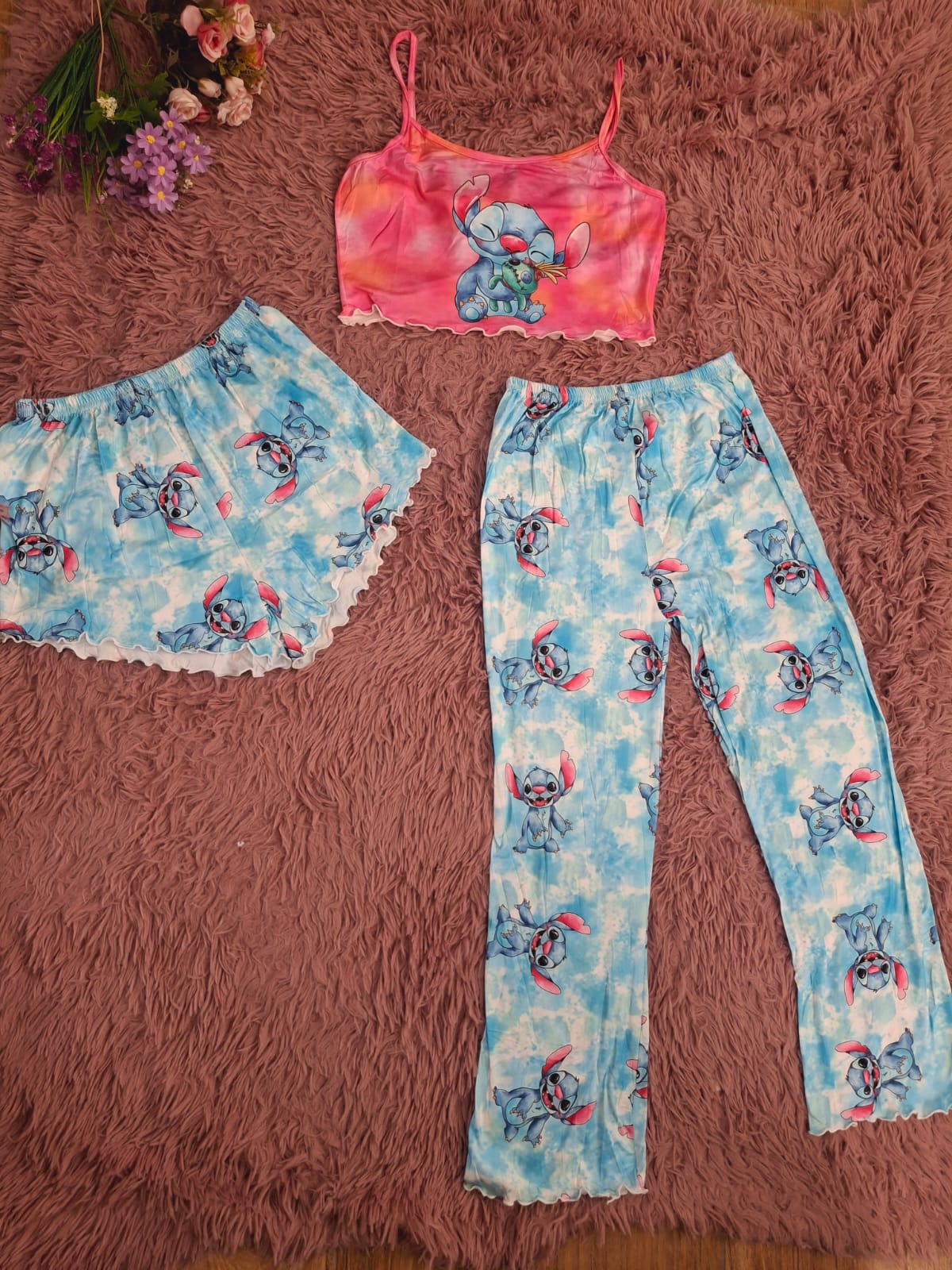 Pijama stitch rosa