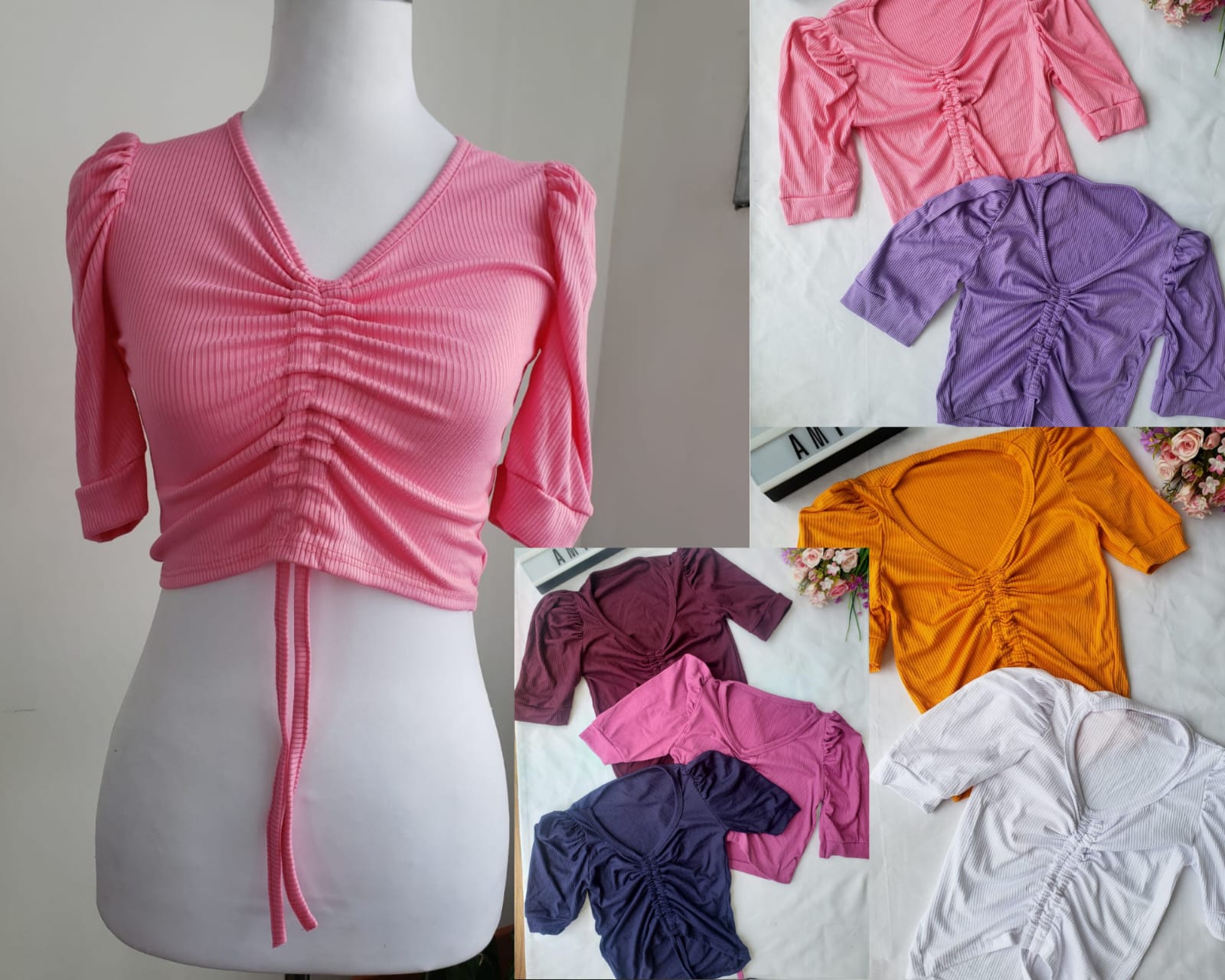 Croptop manga princesa ajustable enmedio