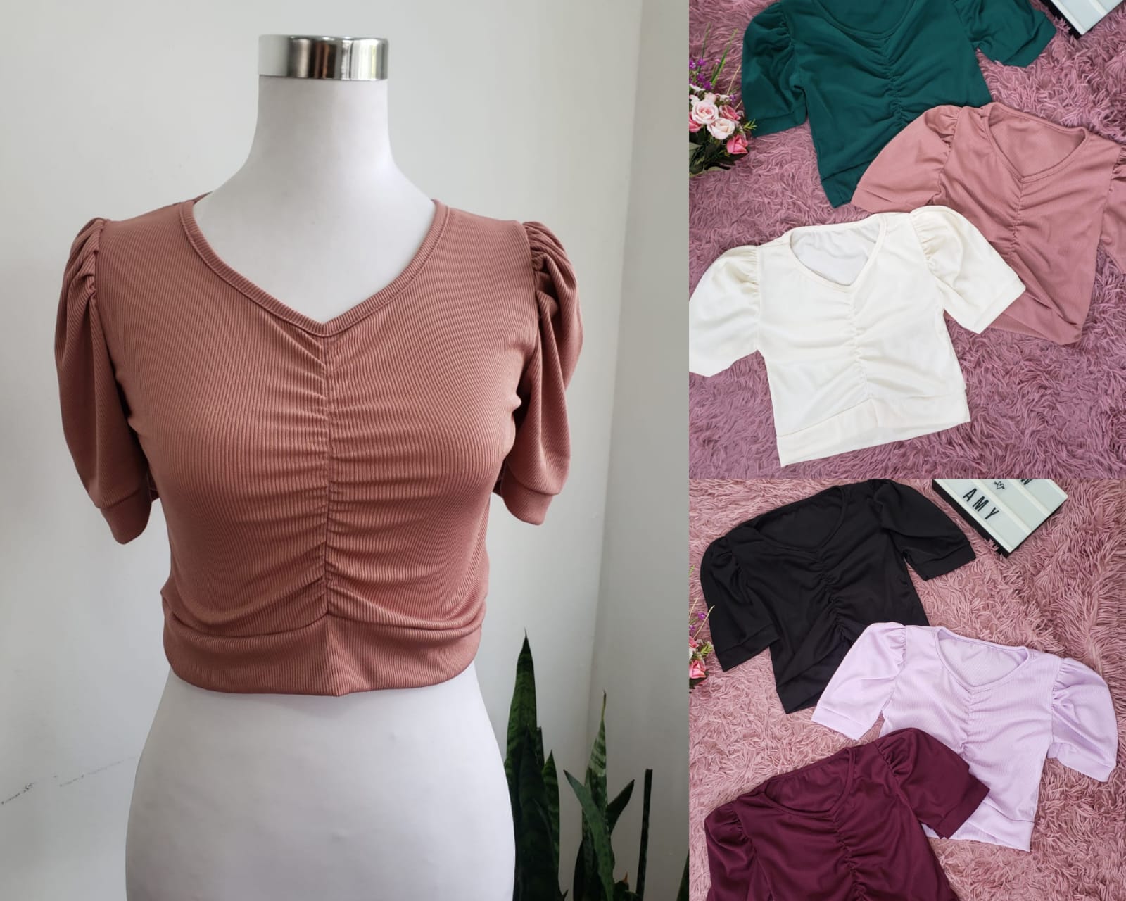 Croptop manga princesa sin ajustable enmedio 