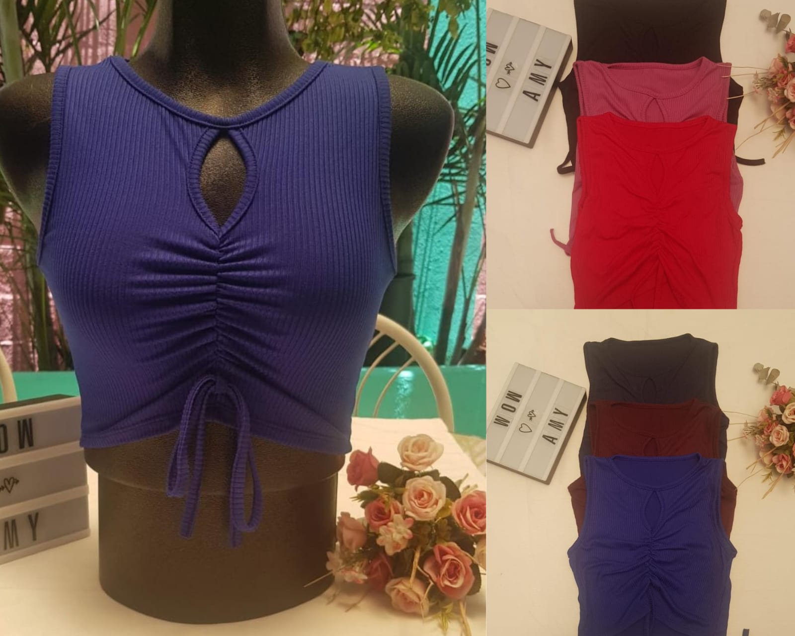 Croptop sin manga escote al pecho