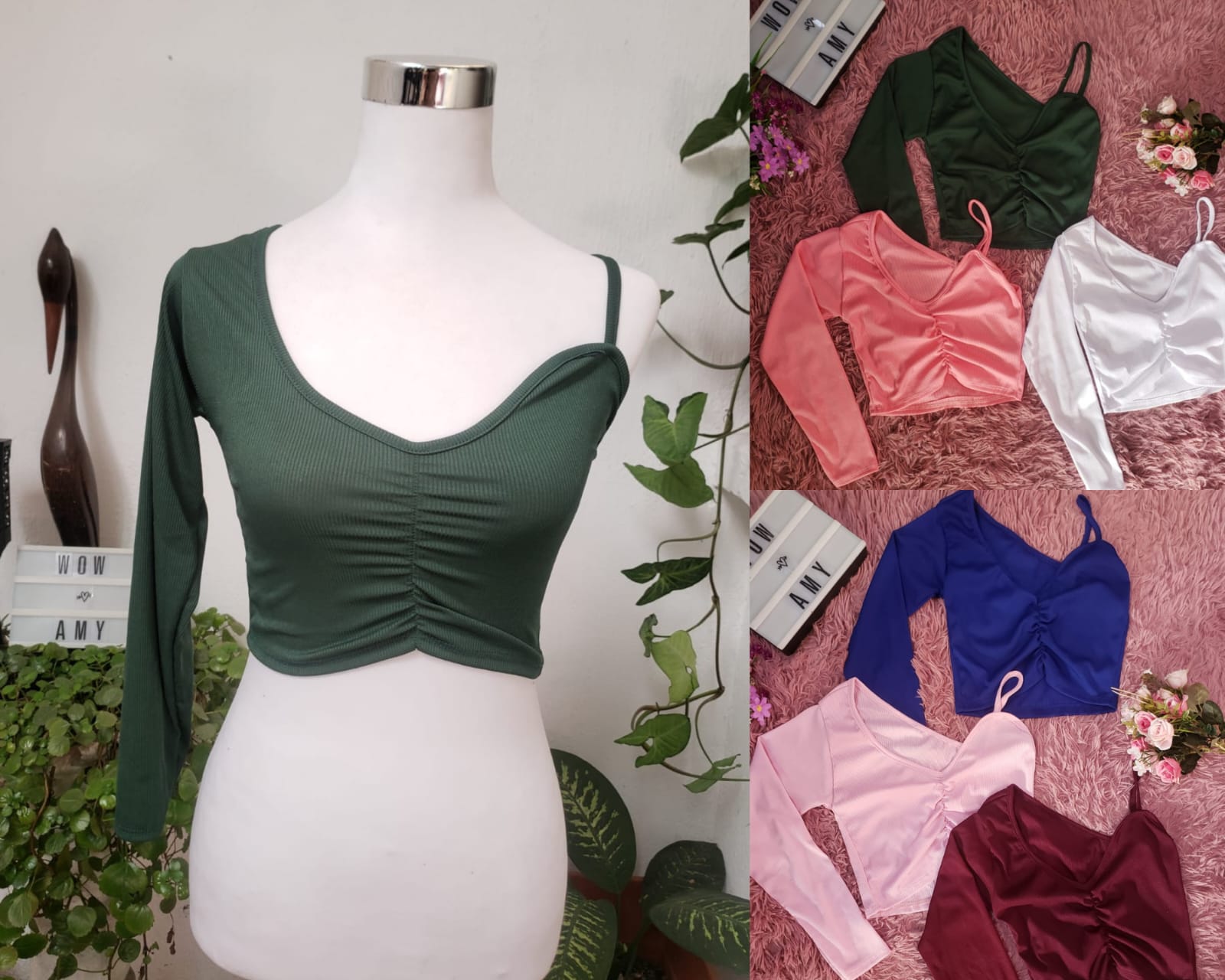 Croptop una manga larga hilito