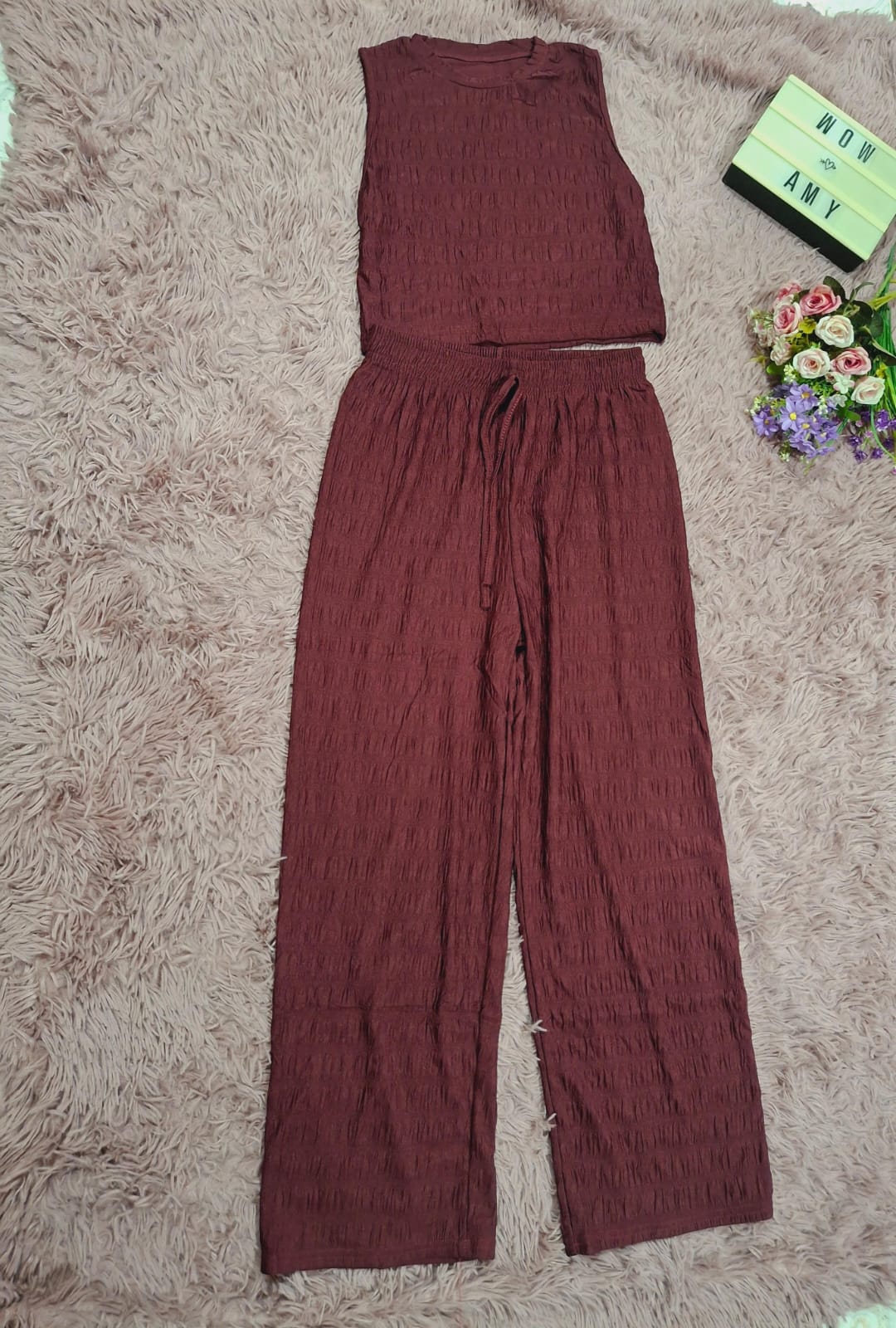 Conjunto de pantalón y blusa sin mangas