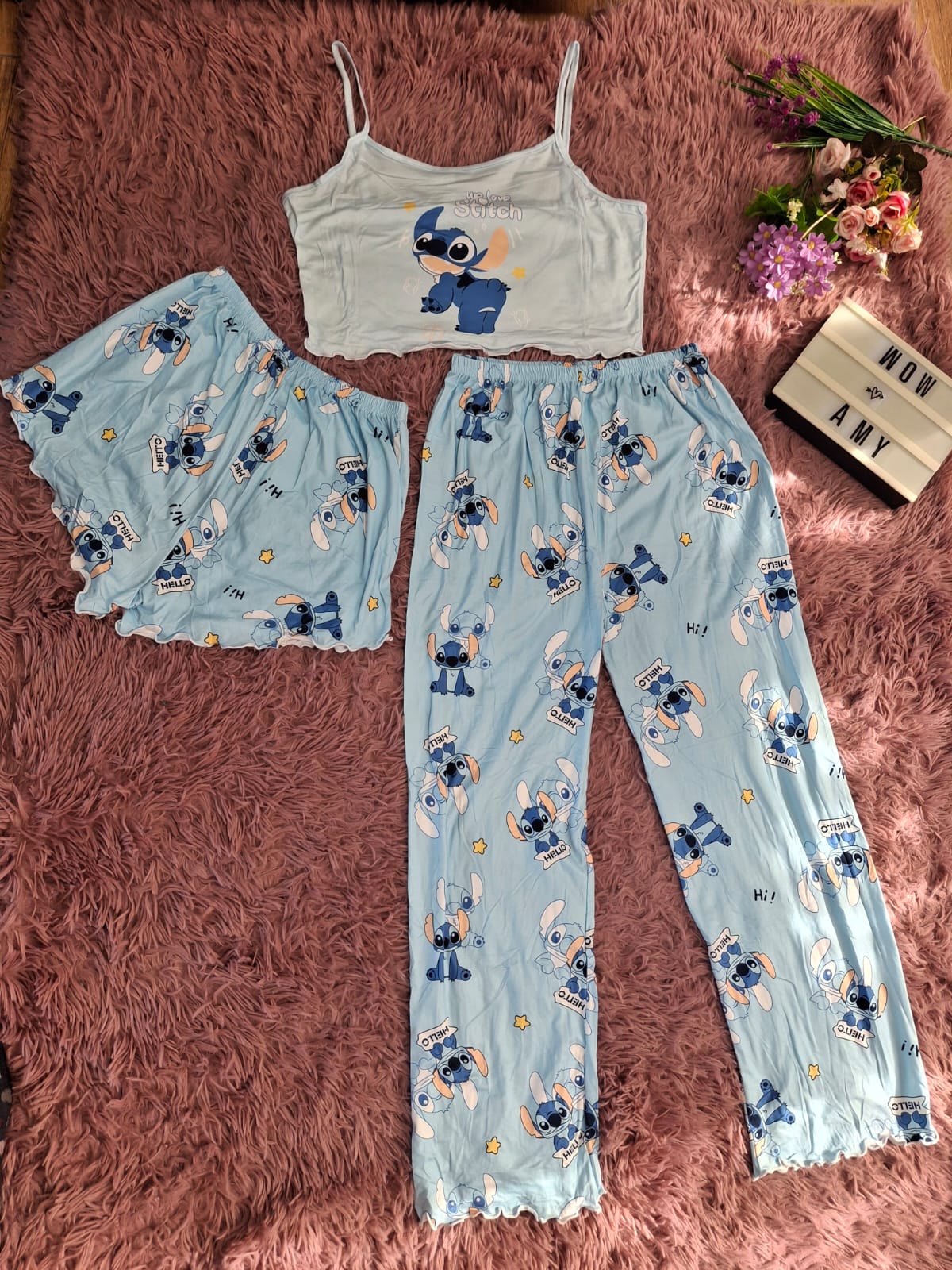 Pijama stitch celeste